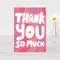 THANK YOU Colourful Pink Curvy Stripes CUSTOM