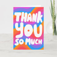 THANK YOU Colourful Rainbow Curvy Stripes CUSTOM 