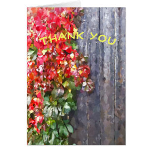 Thank You Colours of Fall Leaves On Wooden Fence