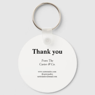 thank you company name from website social emails key ring