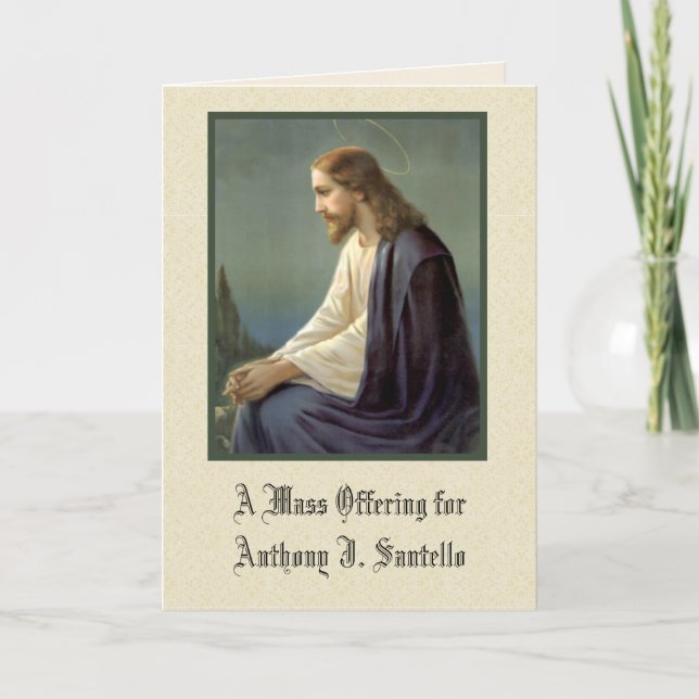 Thank You  Condolence Sympathy Sorrowful Jesus Card (Front)