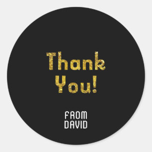 Thank You Confetti Gold Classic Round Sticker
