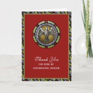 Thank You Confirmation Sponsor Stained Glass Dove Card