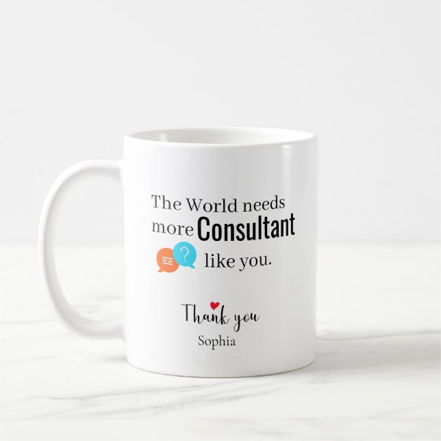 Thank You Consultant — Custom Name Coffee Mug (Left)