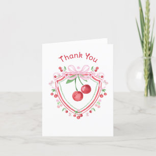 Thank You Coquette Cherry Bridal Shower Card