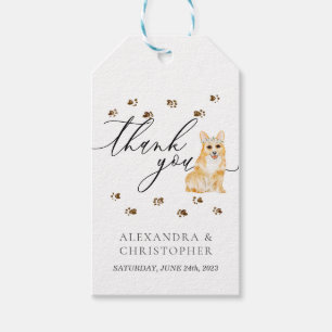 Thank You Corgi PUPPY dog Wedding Gift Tags