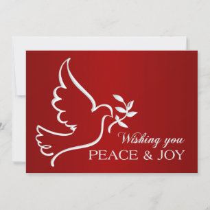 Thank You Corporate Dove Red Holiday Card