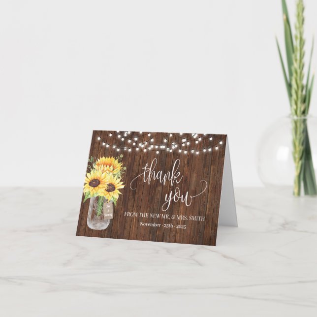 Thank You Country Sunflowers Bridal Wedding (Front)