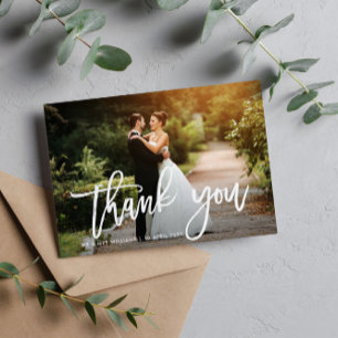 THANK YOU   Country text wedding thank you card