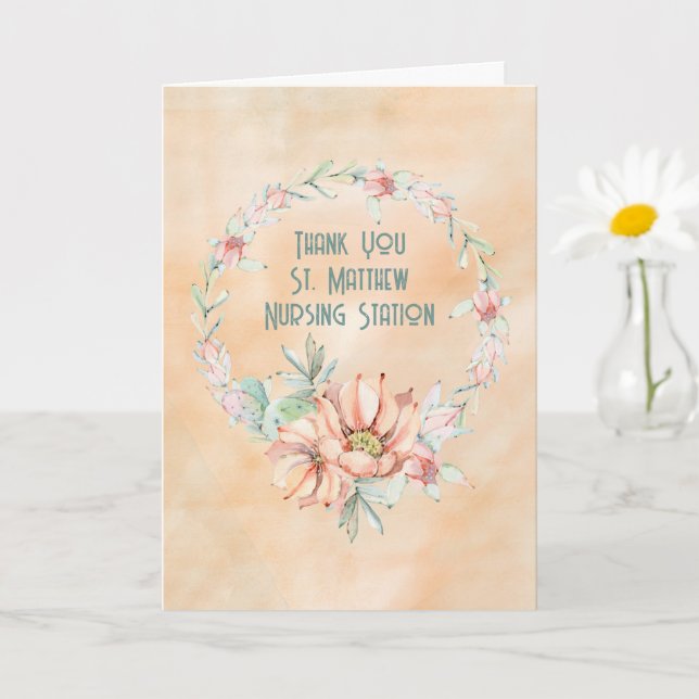 Thank You Covid Heroes Watercolor Cactus Card (Small Plant)