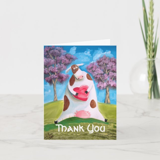 Thank You Cow heart Card (Front)