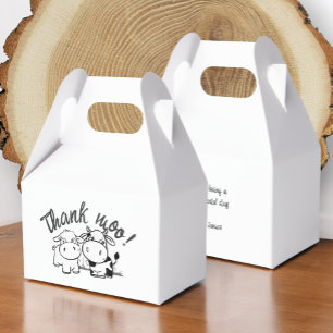 Thank You Cow Themed Wedding Favour Box