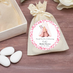 Thank You Cowboy Boots & Wedding Dress Bridal Show Classic Round Sticker