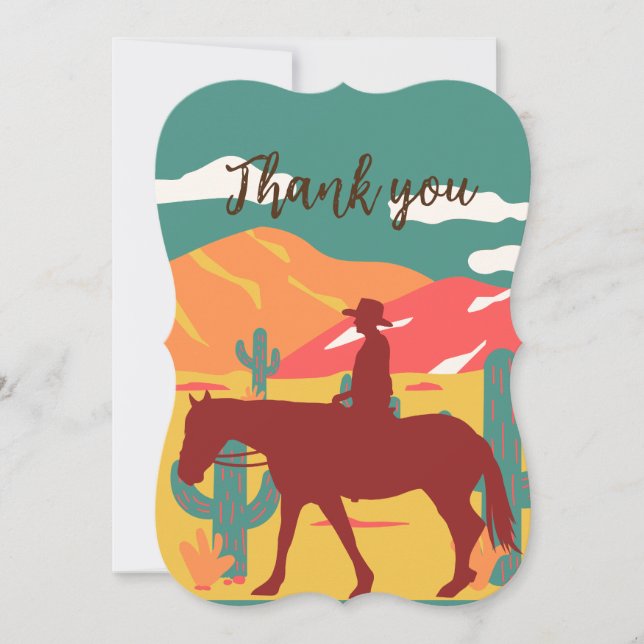 Thank you- cowboy- posse invitation (Front)