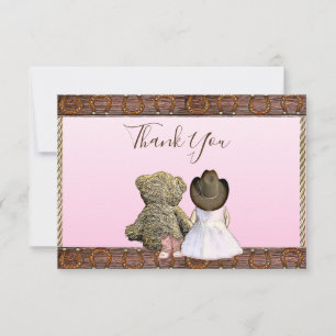 Thank You Cowgirl Themed Baby Shower Card