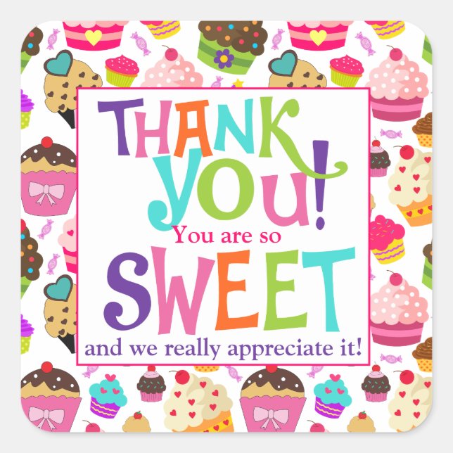 Thank You Cupcake Appreciation Favour Tags (Front)