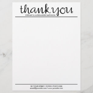 Thank You Cursive black Letterhead