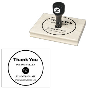 Thank You Custom Elegant Script Circle Text Rubber Stamp