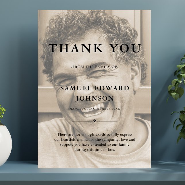 Thank You Custom Funeral Photo Sympathy Grief Loss (Creator Uploaded)