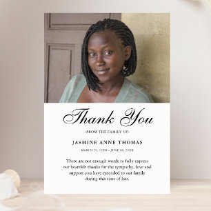 Thank You Custom Funeral Photo Sympathy Ivory Card