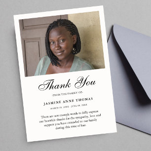 Thank You Custom Funeral Photo Sympathy Ivory Card