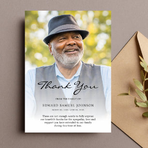 Thank You Custom Funeral Photo Sympathy Tribute Card