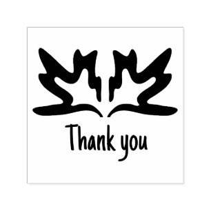 Thank you custom leaf organic self-inking stamp