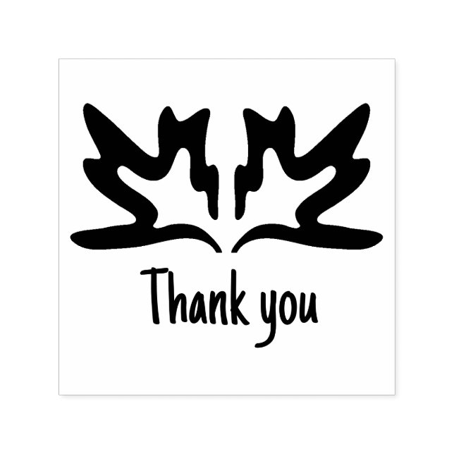 Thank you custom leaf organic self-inking stamp (Design)