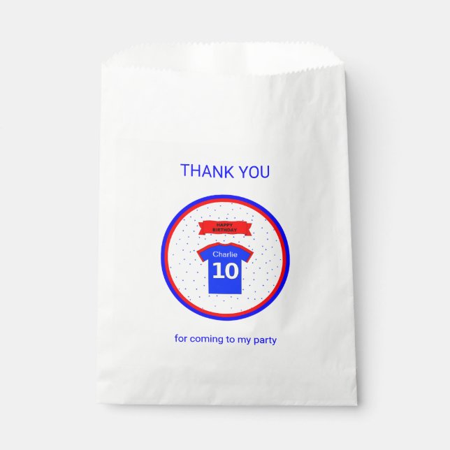Thank you custom name 10th birthday favour bags (Front)