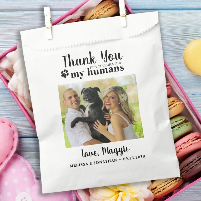 Thank You Custom Pet Photo Dog Treat Wedding Favour Bags (Creator Uploaded)