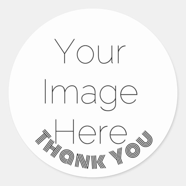 thank you custom photo & text classic round sticker (Front)