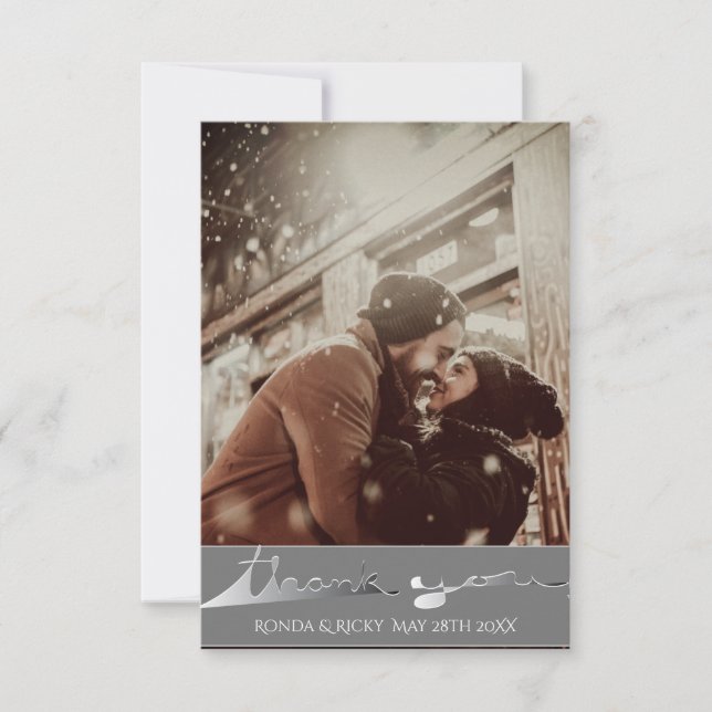 "Thank you" Custom Photo Wedding Card (Front)