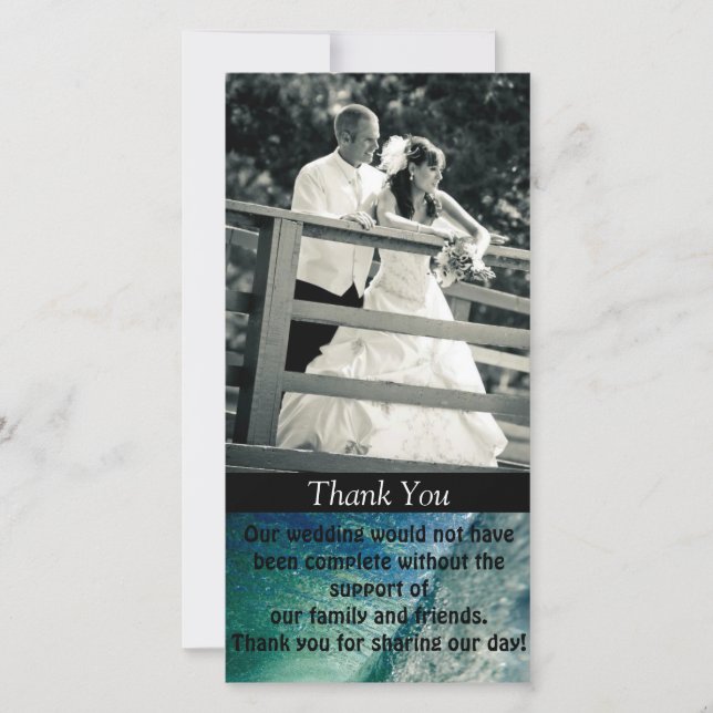 Thank you Custom Photo Wedding Card (Front)