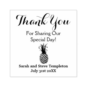 Thank You Custom Pineapple Wedding Rubber Stamp