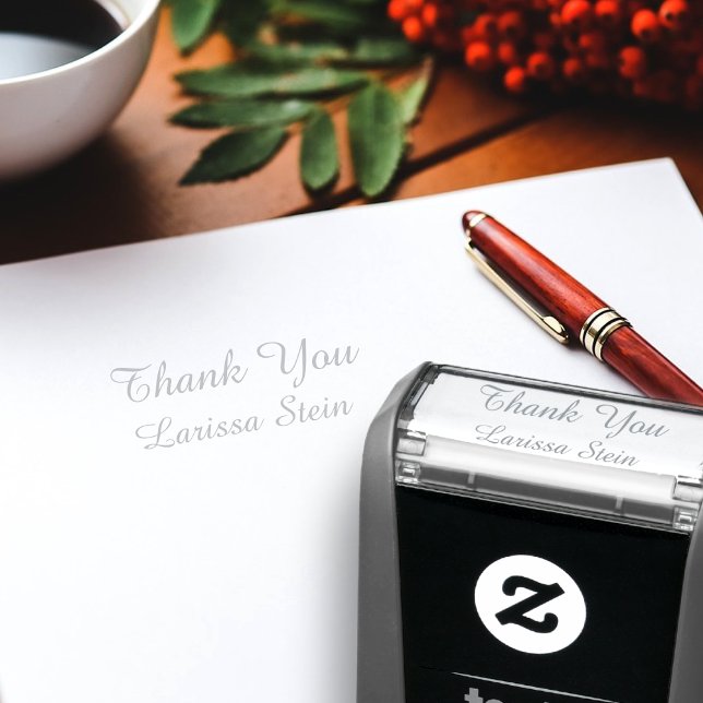 Thank You (custom text) with name, simple Self-inking Stamp (Creator Uploaded)