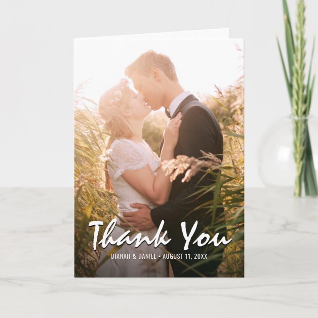 Thank You Custom Wedding Photo Card (Front)