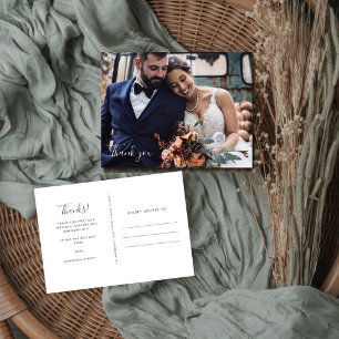 Thank You Custom Wedding Photo Postcards