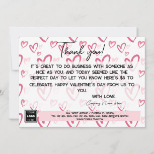 Thank you Customer Valentine Loyalty Gift  Holiday Card