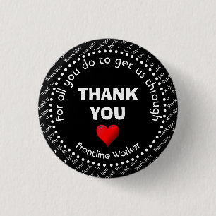 THANK YOU Customisable Frontline Worker 3 Cm Round Badge