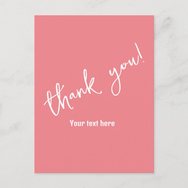 Thank you, customisable text postcard (Front)