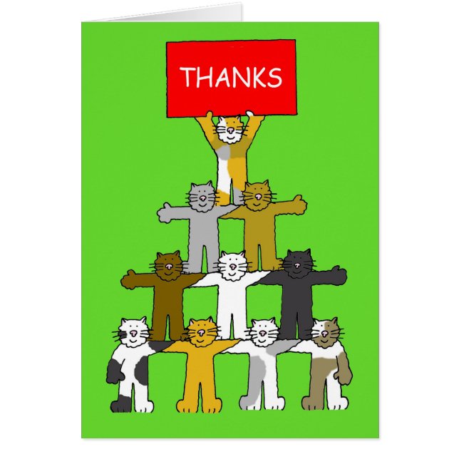 Thank You Cute Cartoon Cats (Front)