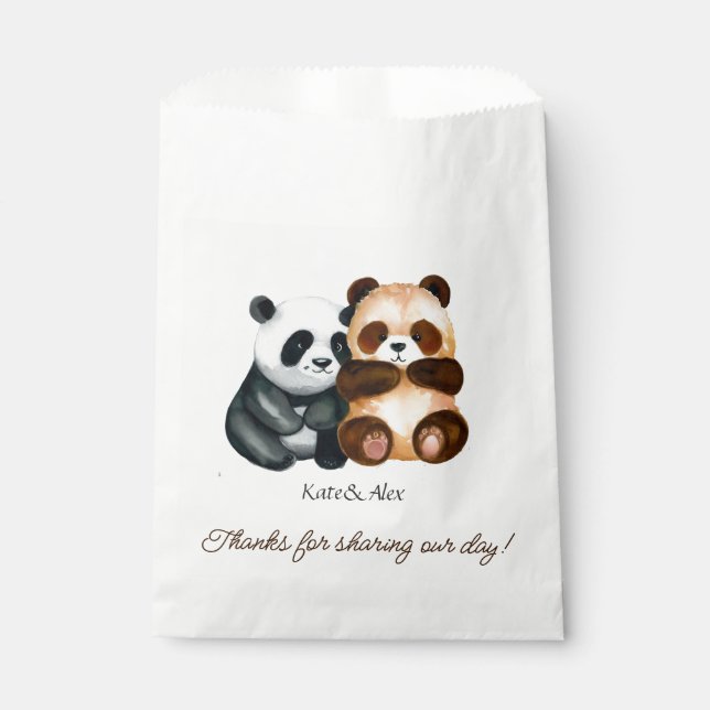 Thank You, Cute Couple Wedding Favour Bags (Front)