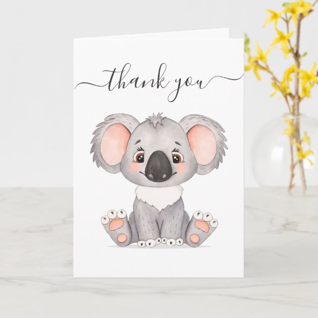 Thank You cute Koala Card (Yellow Flower)