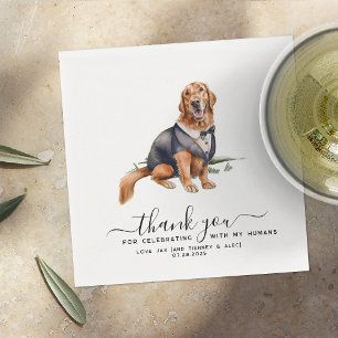 Thank You   Cute Pet Dog Wedding Napkin