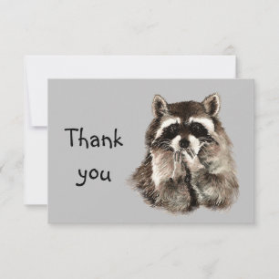Thank You Cute Racoon Blowing Kisses Animal Humour