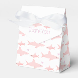 Thank You Cute Sharks Pink Baby Shower Favour Box