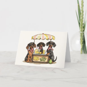 Thank You Dachshund Dogs Lemonade Stand Card