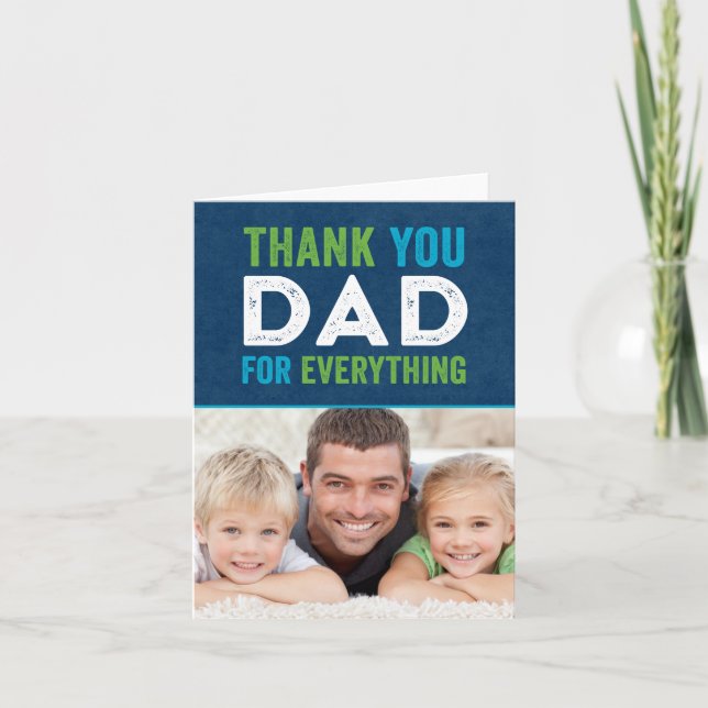 Thank You Dad Fathers Day Photo Card (Front)