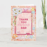 Thank you Dad, flowers and butterflies craft card