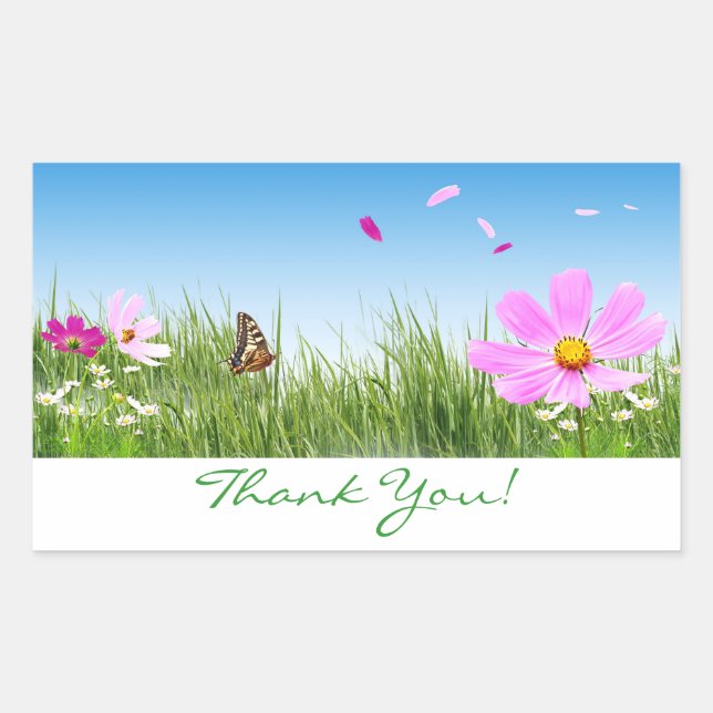 Thank You  Daisy Flower Garden Stickers (Front)